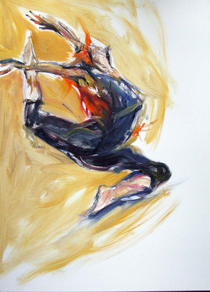 Pferderennen 1, Öl auf Leinwand, 100 x 70 cm